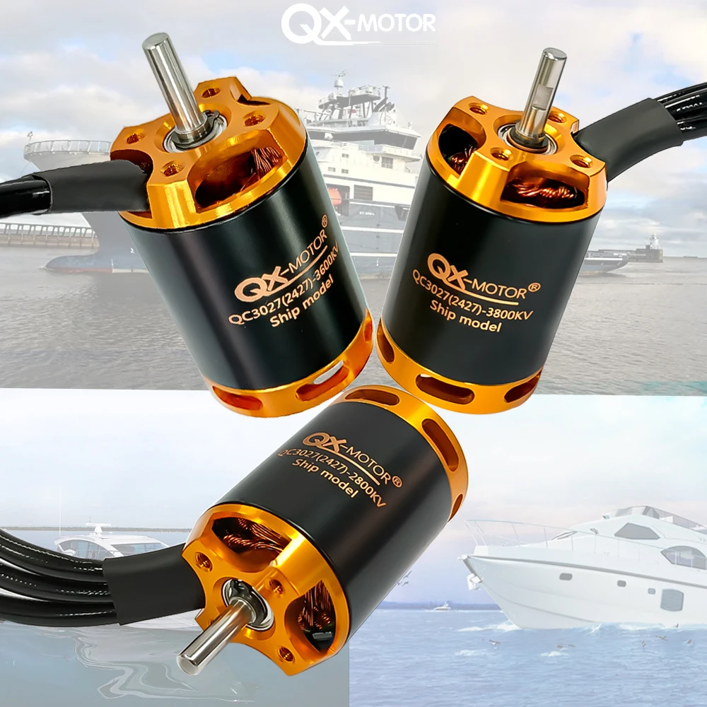 QX-MOTOR QC3027 2427 silnik bezszczotkowy 2800KV 3600KV 3800KV użyj 120A ESC dla modelu łodzi RC zdalnie sterowane części zabawek