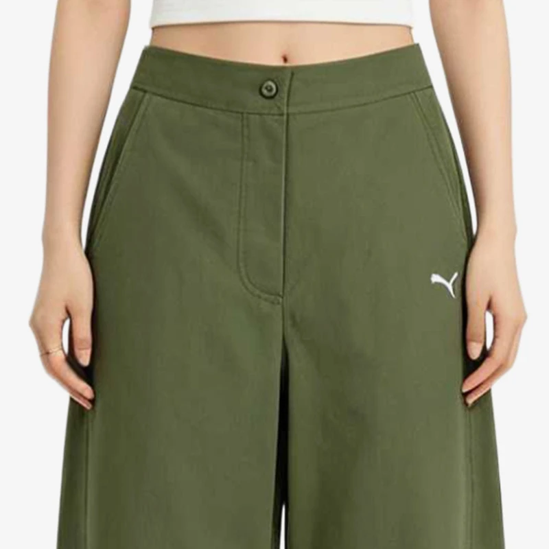 Puma genuine S26 mid waist solid color button casual pants, new women's casual pants 639401-41