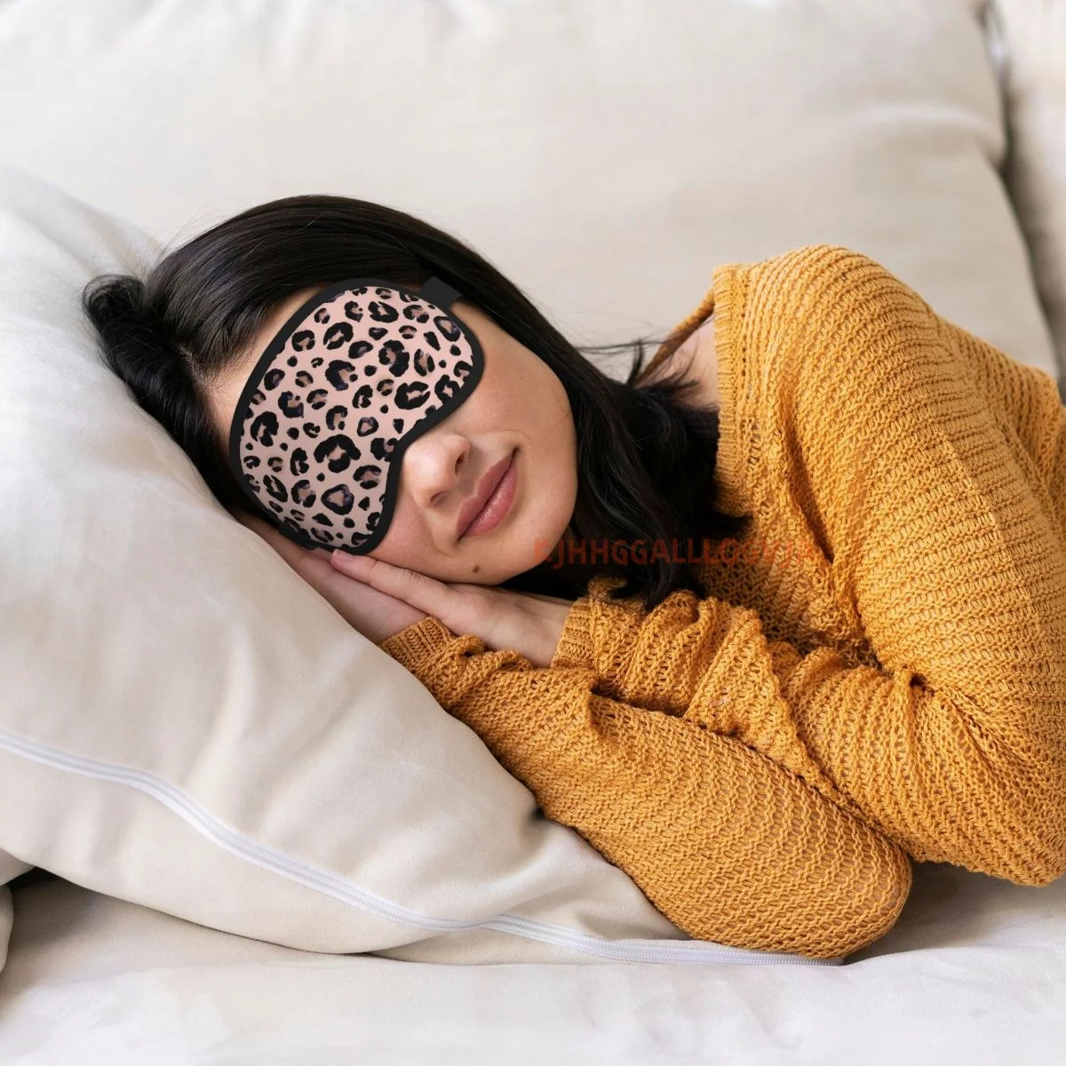 Luipaardprint 1pc Slaapmasker Ooglapje Oogafdekking Voor Reizen Ontspannen Slaaphulpmiddel Ooglapje Shading Oogmasker