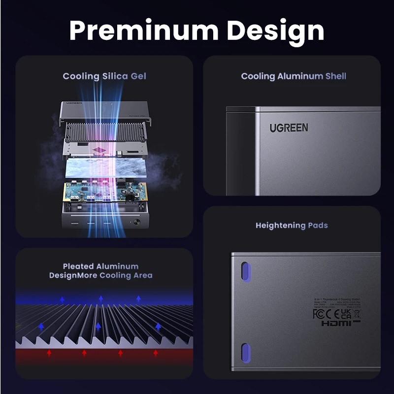 Imagem -05 - Ugreen-docking Station com Adaptador ue em K30 hz Thunderbolt 40gbps Dock Usb3.2 Gen2 10gbps Macbook Laptops pc Revoaling