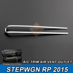 2pcs Car A/C Chrome Trim Air Vent Outlet Chrome Car Styling Accessorie For HONDA STEPWGN RP1/4 2015