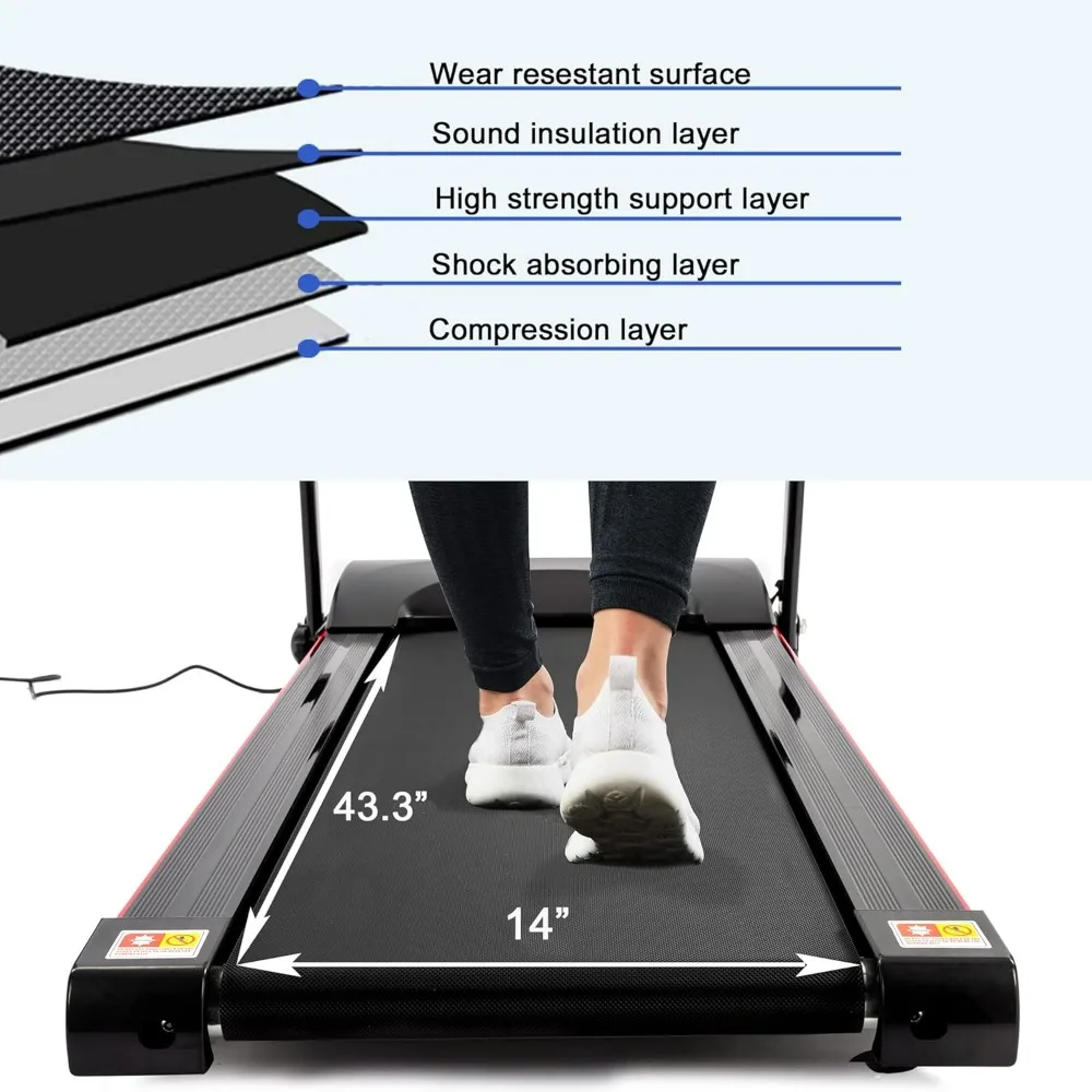 Folding Treadmill for Home,Built-In Speaker, Bluetooth, Auto Incline,	Stainless Steel, free delivery