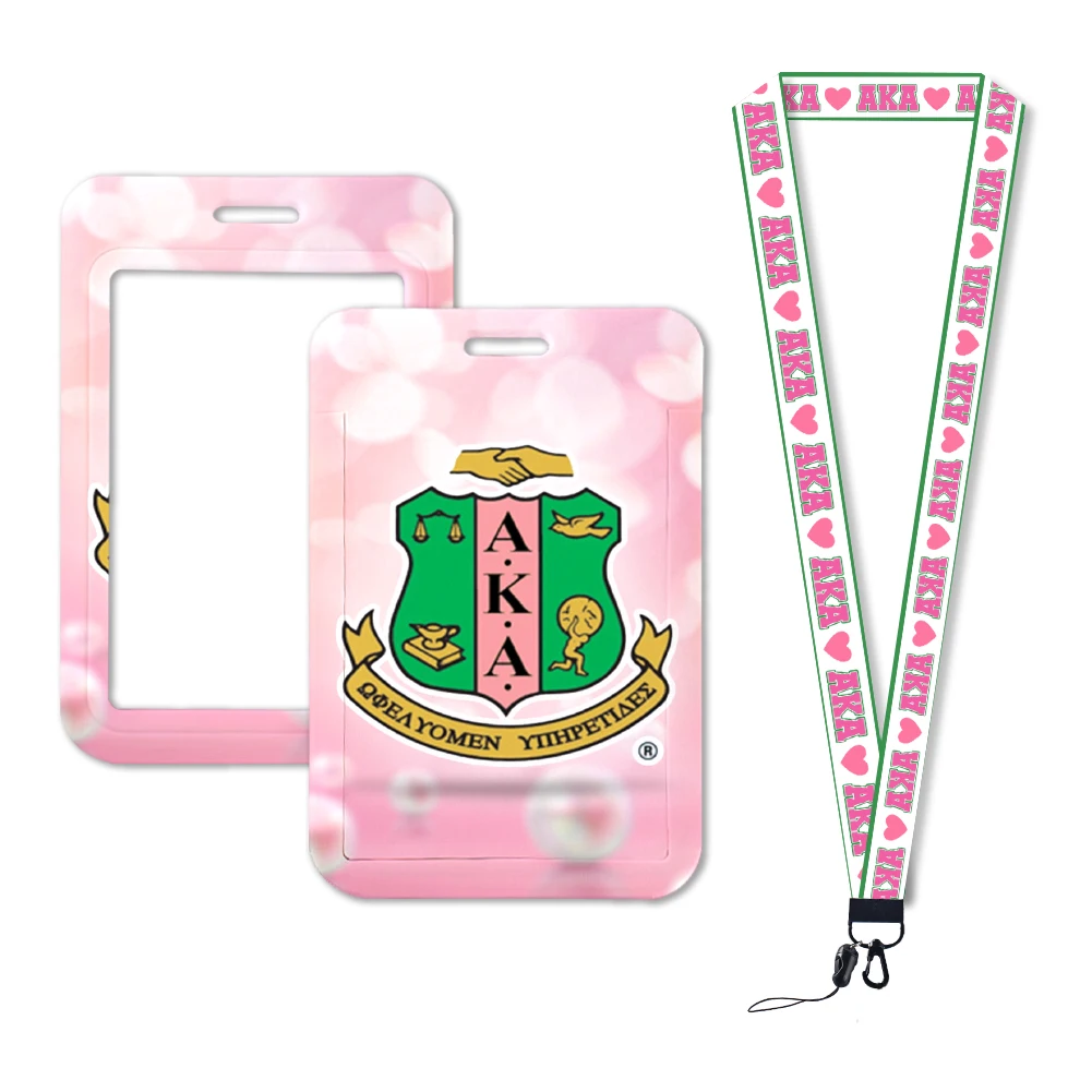 New Style Card AKA Sleeve Protector Sorority Custom Fashionable Personality Name Id Card Badge Holder Lanyard