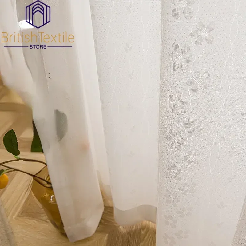 Japanese-style Curtains for Living Room Bedroom Heat Mirror Veil Thickened Light and Opaque White Tulle Window Screen Balcony