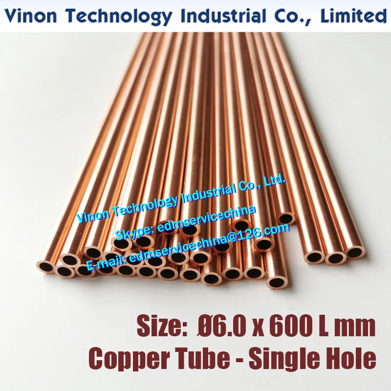 

(30PCS/LOT) Ø6.0x600LMM Copper Tube Single Hole,Copper Tubing Electrode Tube Single Channel 600 Long for Small Hole EDM Drilling