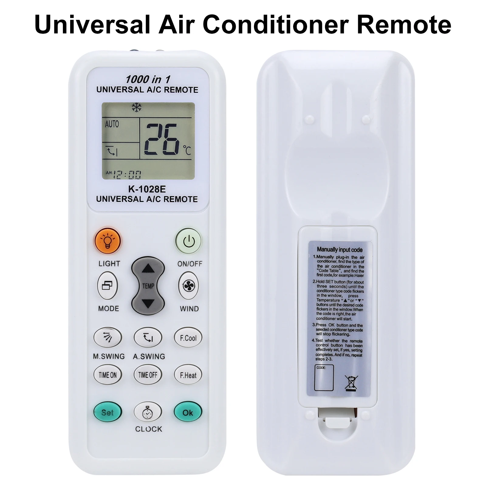 Universal Air Conditioner Remote Control for LG Gree Midea Toshiba Haier Daikin Hitachi Sharp Panasonic Samsung Sanyo Hisense Fu