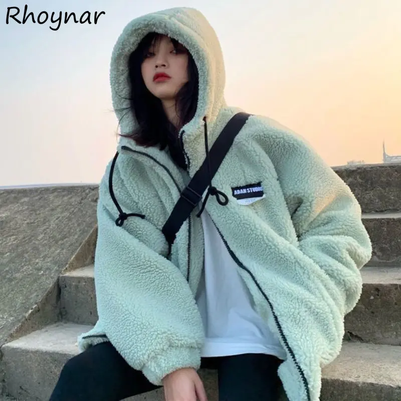 

S-4XL Winter Jackets Women Coats Baggy Hooded Clothes Thicken Warm Kpop Fashion Mujer Chaqueta Students Patchwork Streetwear Ins