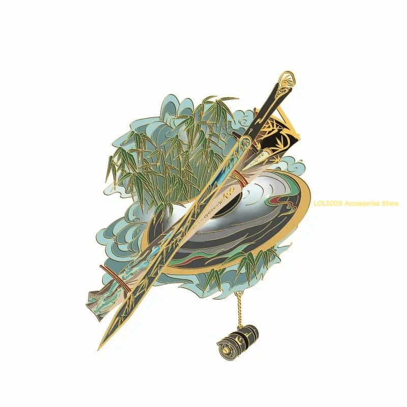 Anime Wuthering Waves QIUYUAN Desain Kreatif Lencana Logam Kancing Ransel Pakaian Kerah Bros Cosplay Hadiah Natal