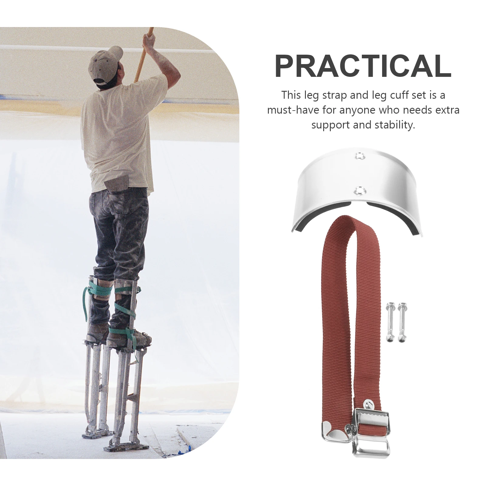 

Leg Fixing Kit Drywall Stilts Band Straps Replacement Part Bands for Repair Foot Rest Stainless Steel Parts