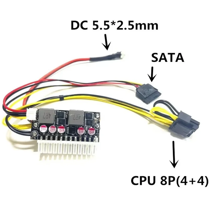 DT23 250W DC-ATX Power Supply Module, 13.5-25V Wide Input, 12V Output, 95% Efficiency, Industrial Grade, for PC/Laptop/Car