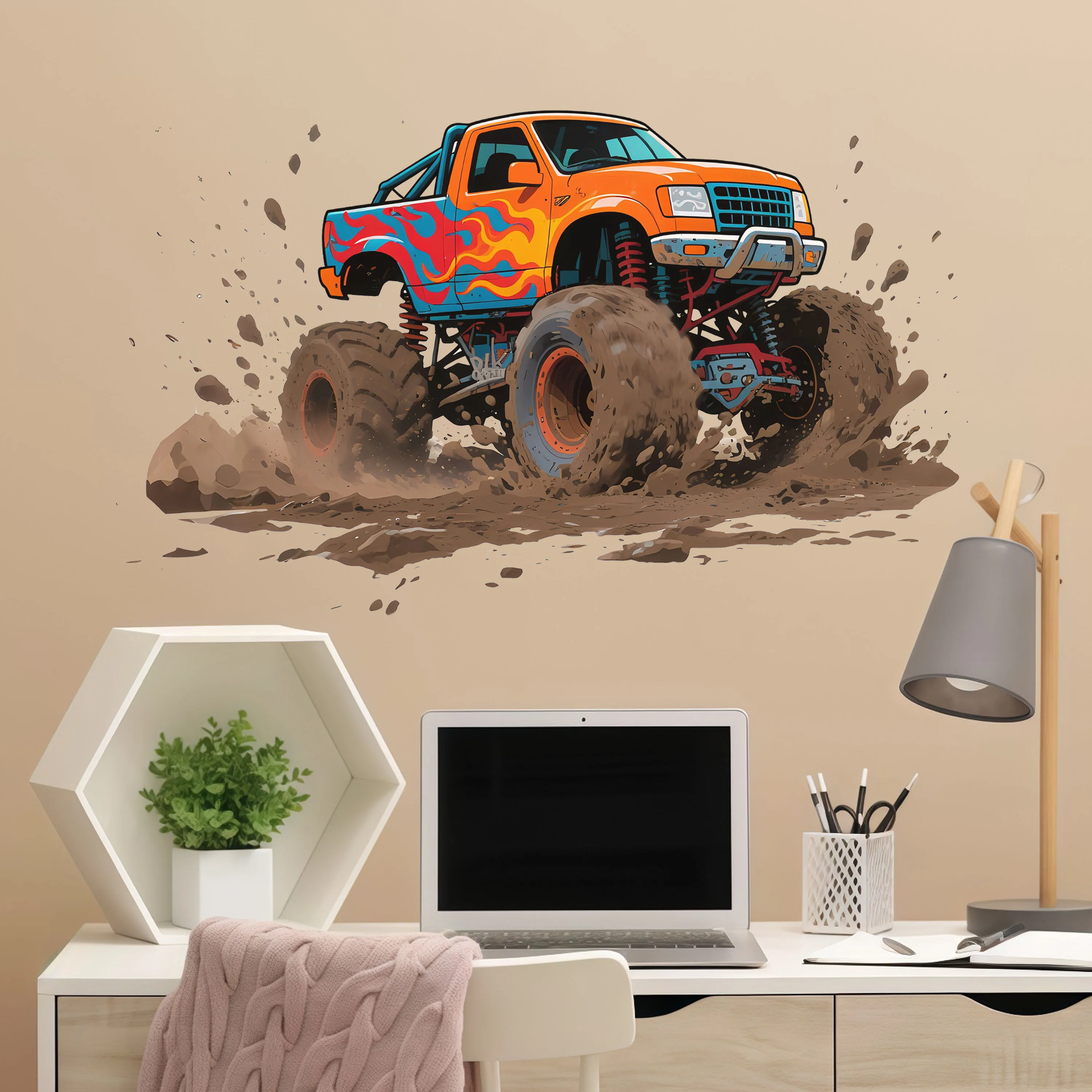 Desert off-road vehicle wall sticker cross-border sticker removable wall sticker personalized cool car wall sticker study living