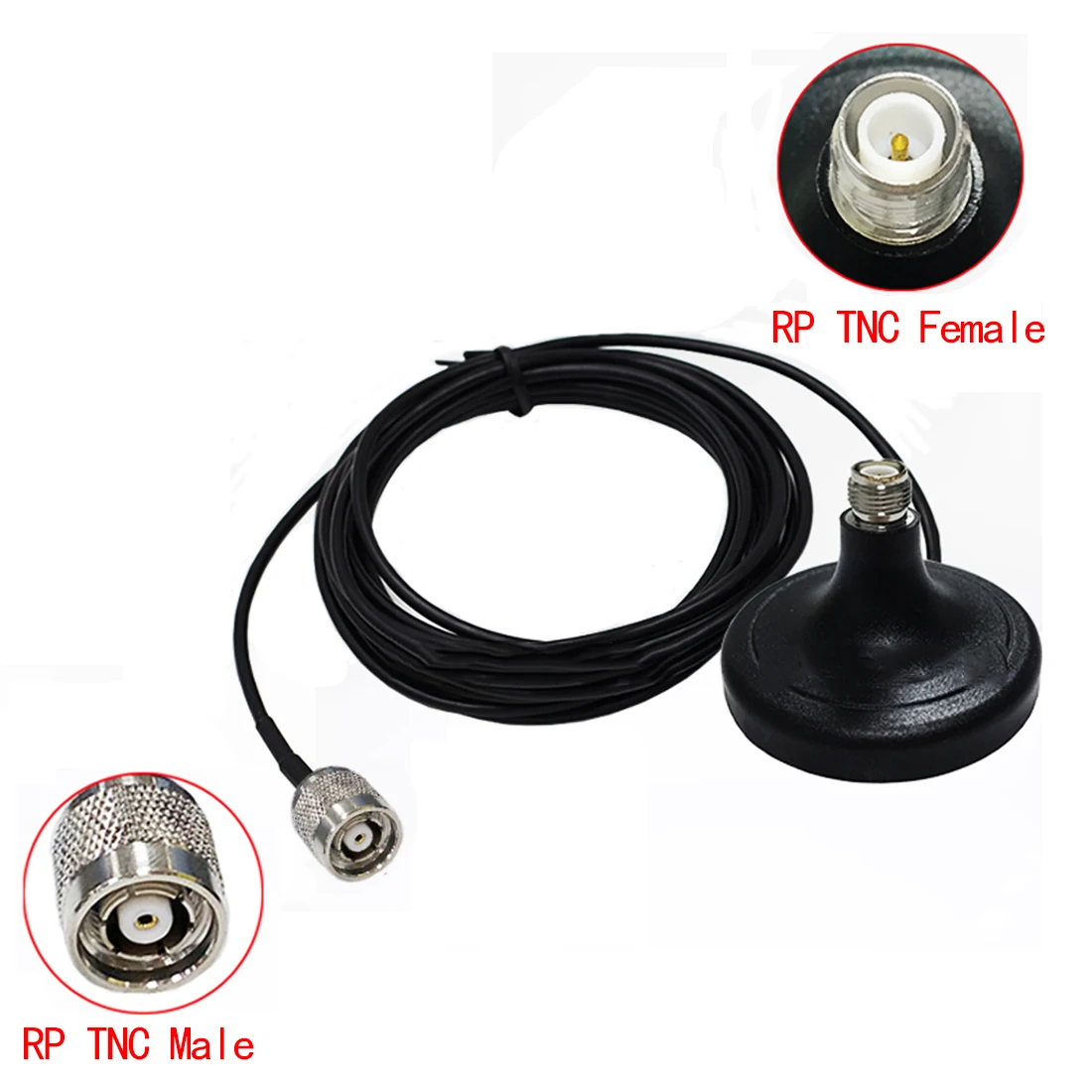 RP TNC Microphone Antenna Base with Magnet 7m Cable for High Gain Antenna Aerial Base New