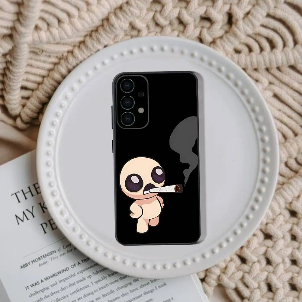 حافظة هاتف I-Isaac لهاتف Samsung A73,72,51,53,52,71,22,5G,Note,J7,8,9 غلاف ناعم أسود كلاسيكي متعدد الاستخدامات