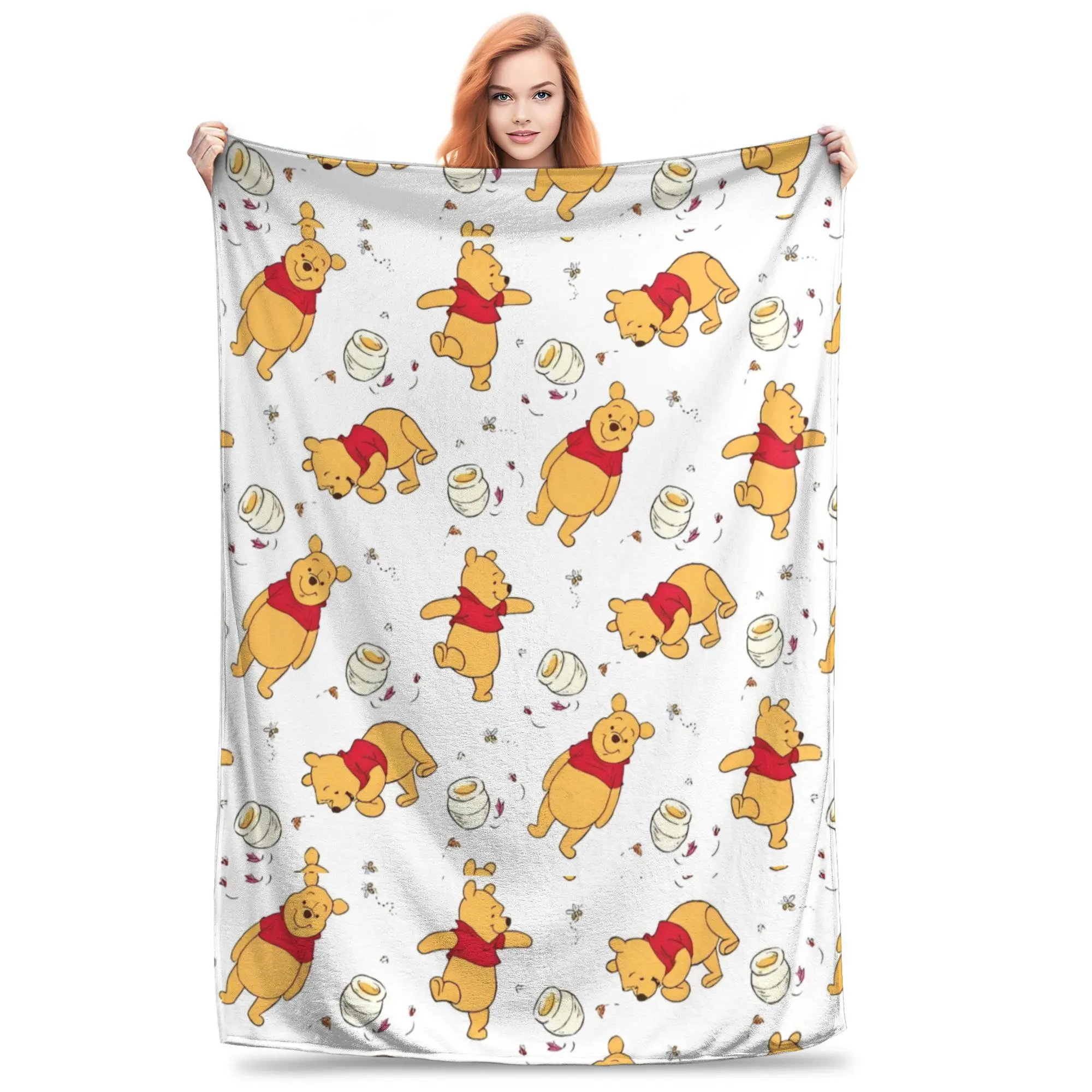

Супермягкое одеяло Винни-Пух, флисовое фланелевое легкое одеяло премиум-класса, уютные теплые одеяла, всесезонное использование