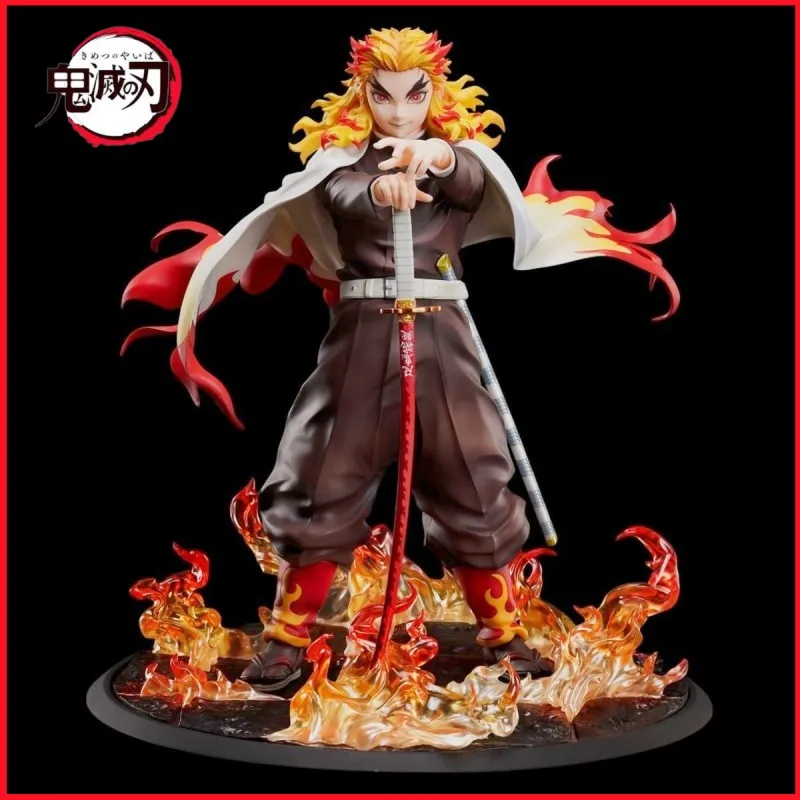 Original 20cm Demon Slayer Anime Figure Rengoku Kyoujurou Gk Kimetsu No Yaiba Figurine Kamado Tanjirou Pvc Action Toys Gift