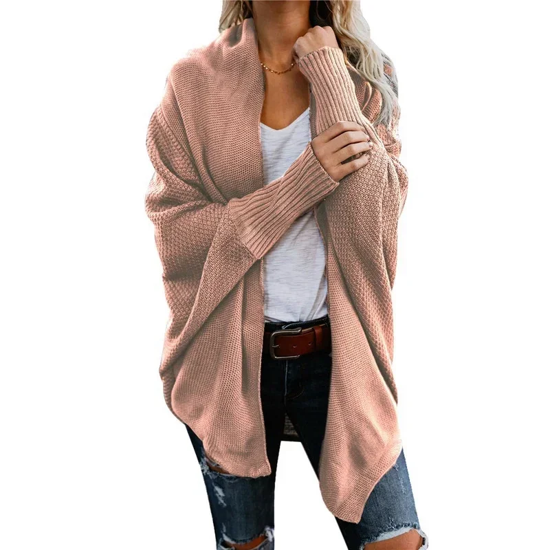 Autumn Winter Cardigans for Women Batwing Sleeve Sweaters Long Female Coat Casual Knitted Sweaters Gilet Femme Manche Longue