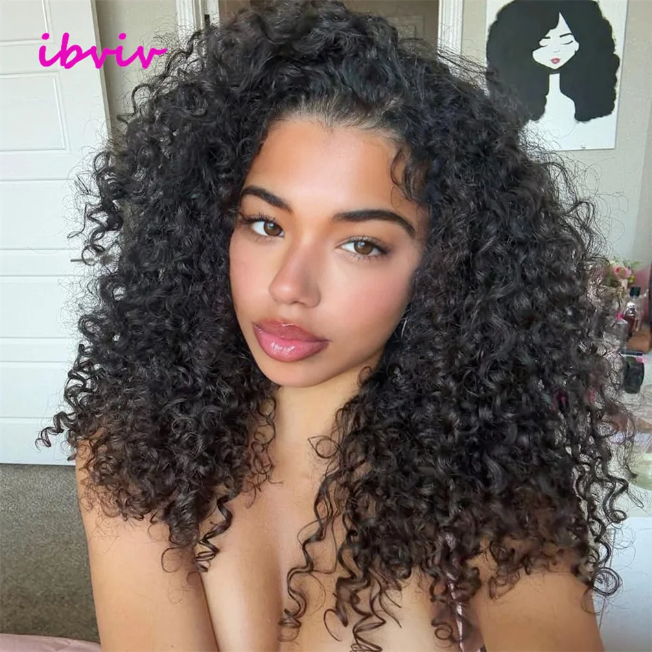 16 18 20 بوصة 250 الكثافة مزدوجة تعادل عميق مجعد شعر مستعار أمامي 13x4 13x6 بوب الخام الفيتنامية الرطب والمموج خصلات الشعر المستعار الإنسان للبيع