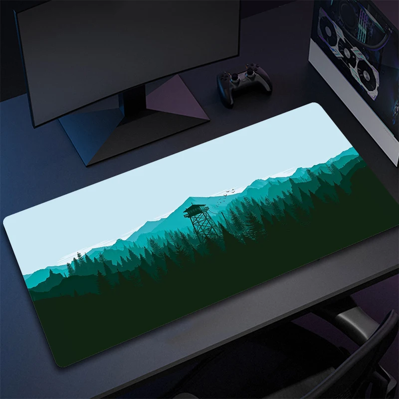 

Large Art Mousepad Firewatch Forest Gaming HD Print Mouse Pad Gamer Office Big Computer Mouse Mat Non-Slip Rubber Table Mat XXL