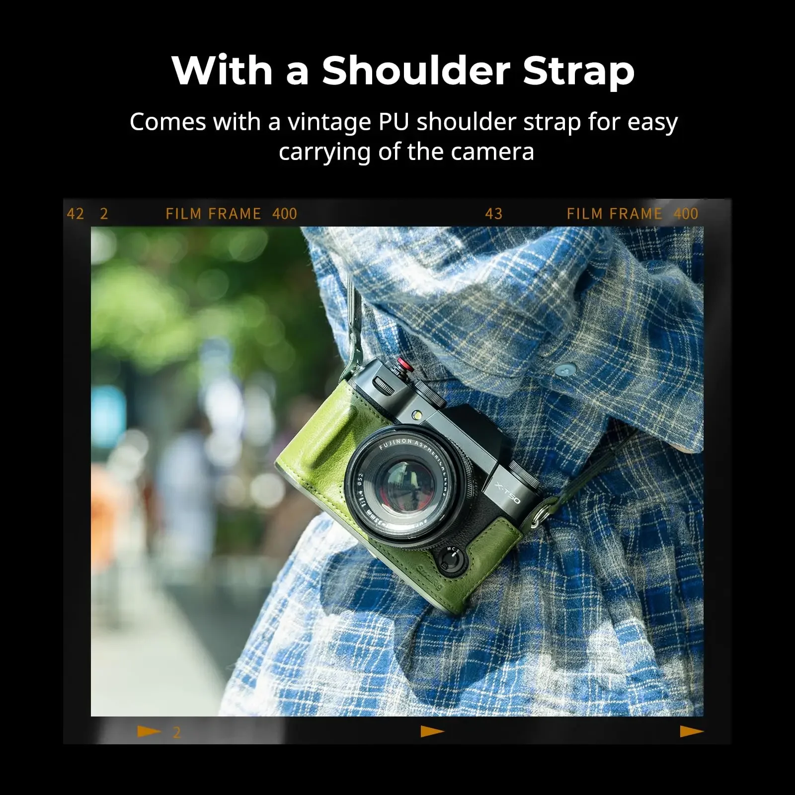 SmallRig 4711 X-T50 Half Leather Case Kit with Shoulder Strap Retro Style Leather Camera Half Leather Case for FUJIFILM X-T50