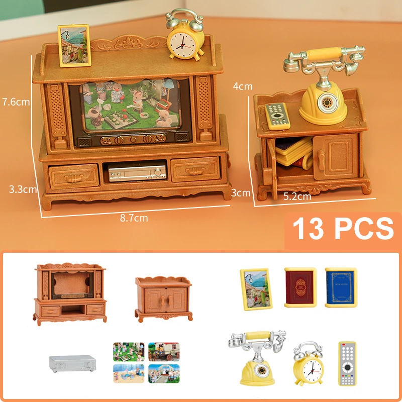 Süßes Puppenhaus Wohnzimmer Sofa TV Set Spielhaus Dekorationen Mädchen Kinderspielzeug Geschenke