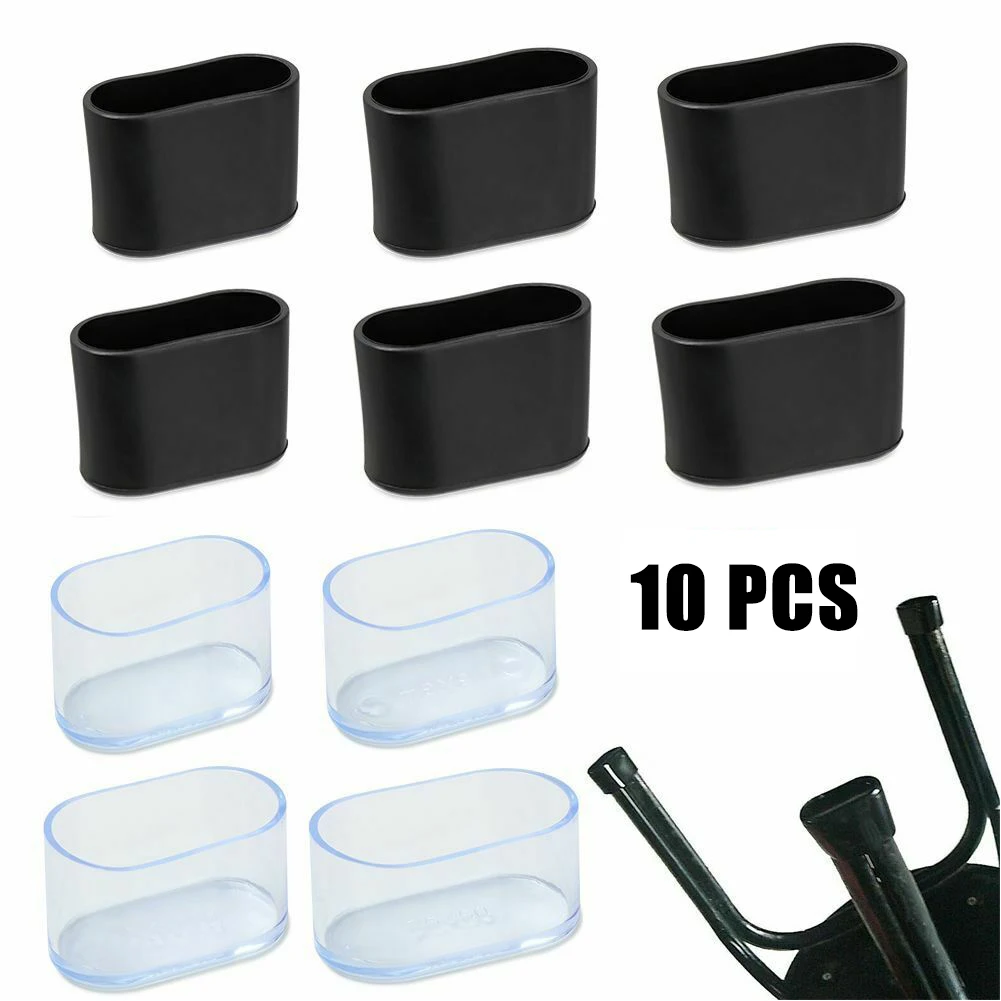 Penutup Oval topi kaki kursi 10Pcs, untuk furnitur luar ruangan kaki meja taman perlengkapan rumah kantor PVC teras praktis