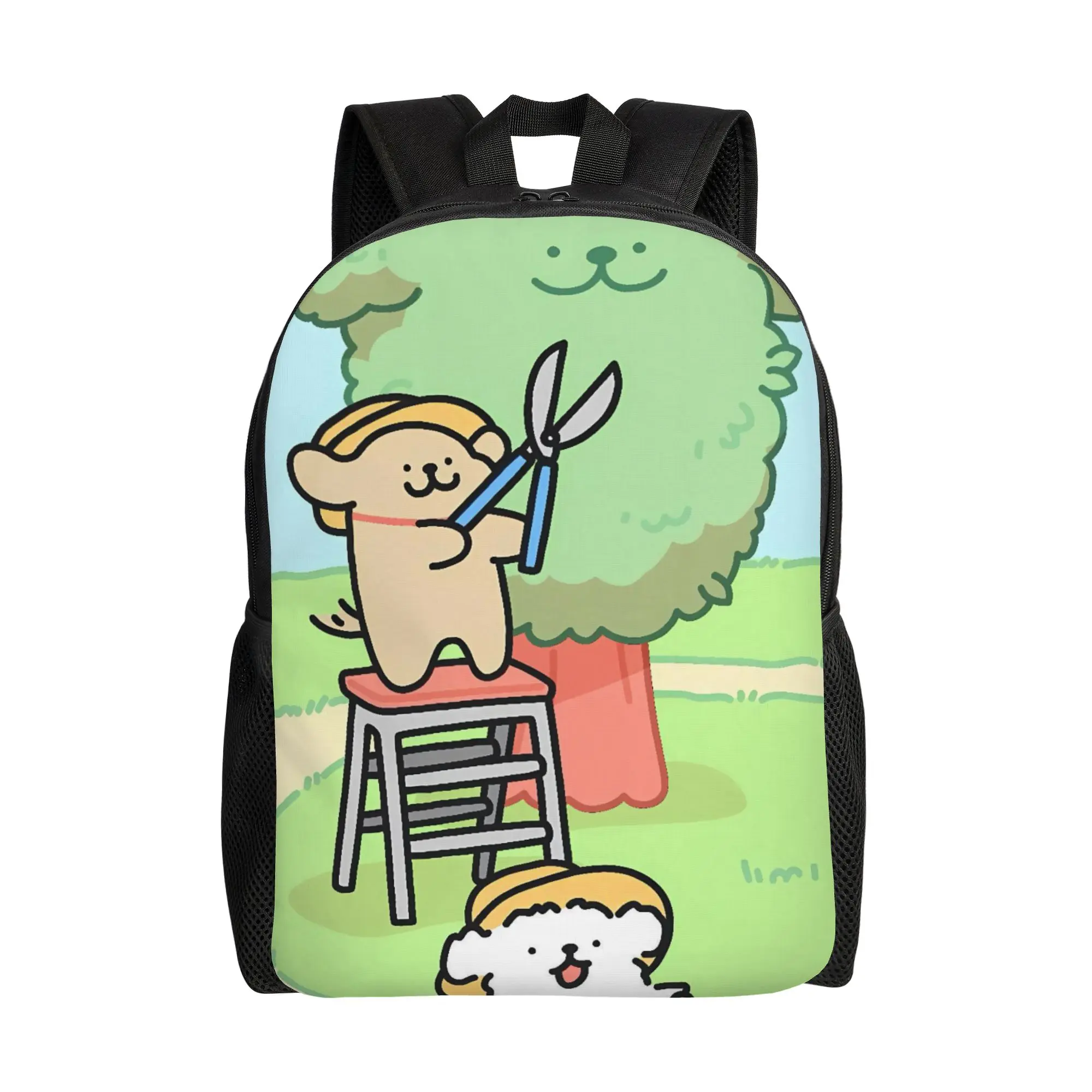 Line Dog  Backpack  Kawaii Backpacks Student Unisex Daily Pattern High School Bags Colorful Rucksack