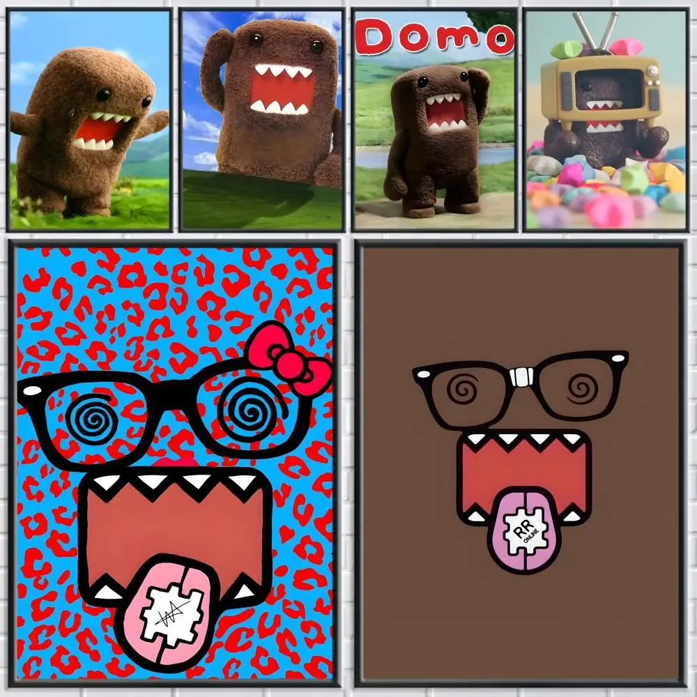 Cartoon Domo-Kun Poster Home Living Bed Room Bar Hallway Sticky Wall Printing Waterproof Aesthetic Decor