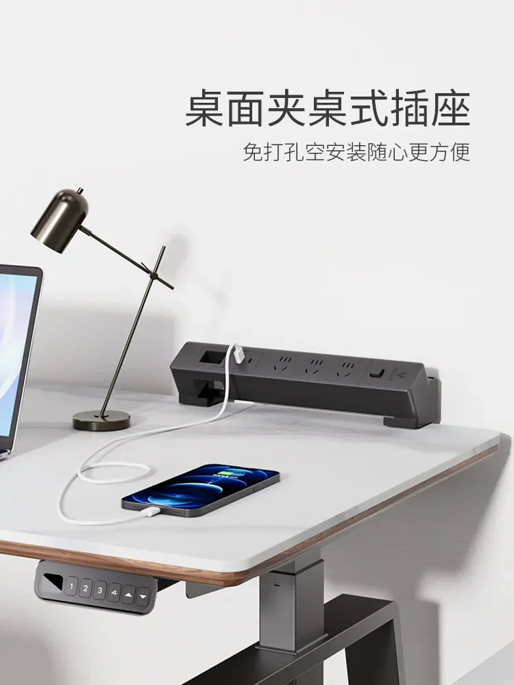 Stone Plate Electric Lifting Table Double Motor Computer Learning Light Luxury Office Desk Standing Workbench