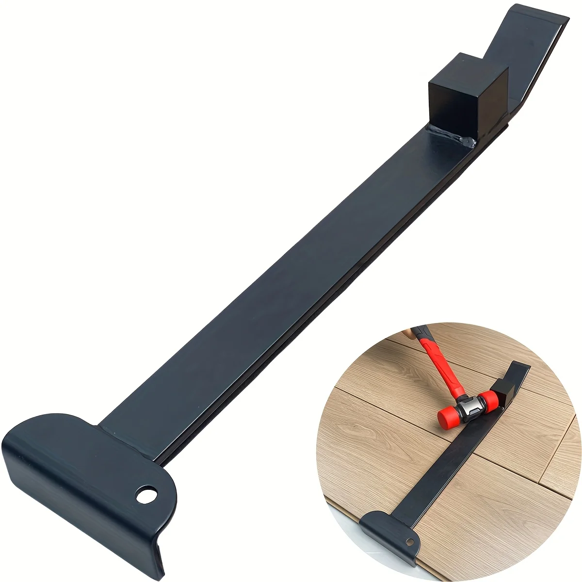 

17" Heavy-Duty Telescoping Handle with Pry Bar - Professional Flooring Installation Tool for Wood, Vinyl, LVP, LVT & Floating Floors - Durable Metal/Plastic Construction, No Battery Needed, Easy Assembly Garage Tools