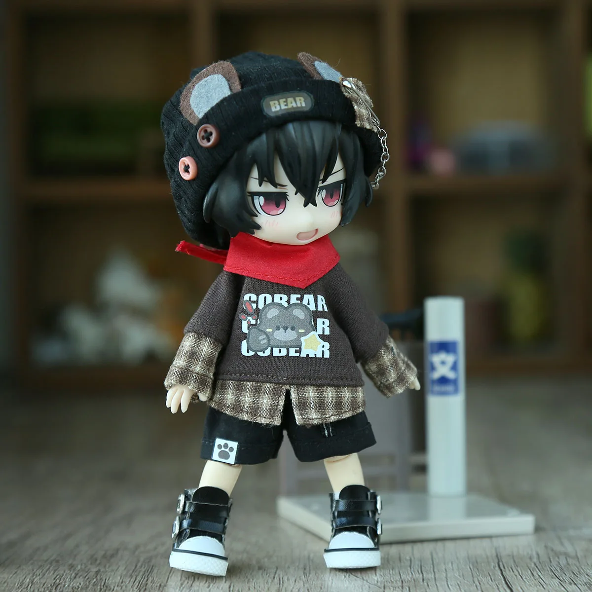 Nouveau Ob11 poupée mignon ours gilet ensemble vêtements avec chapeau pour Penny, Nendoroids Ob11, Mollys, Obitsu 11, Ymy poupée