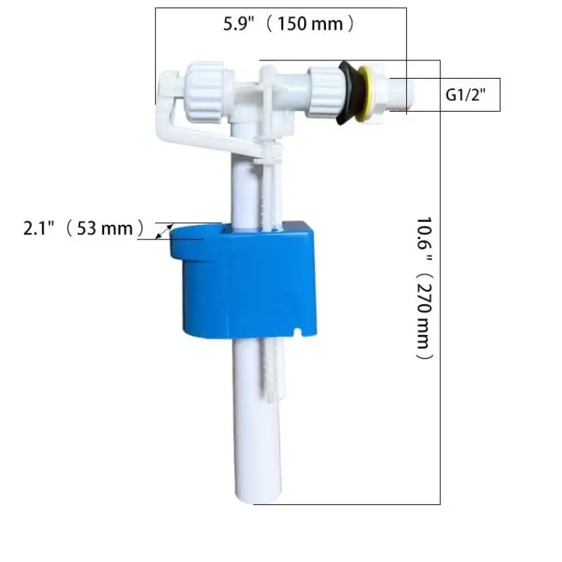 Toilet Cistern Filling Valve, G3/8 G1/2 Inch High-Pressure Inlet - 1Pc