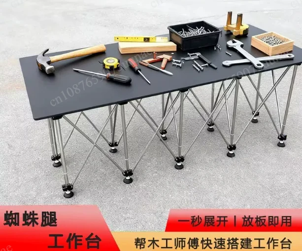スパイダーレッグワークベンチ-木工用伸縮式コンソール-ステンレス製多機能ブラケット-折りたたみ式タイルサポート棚