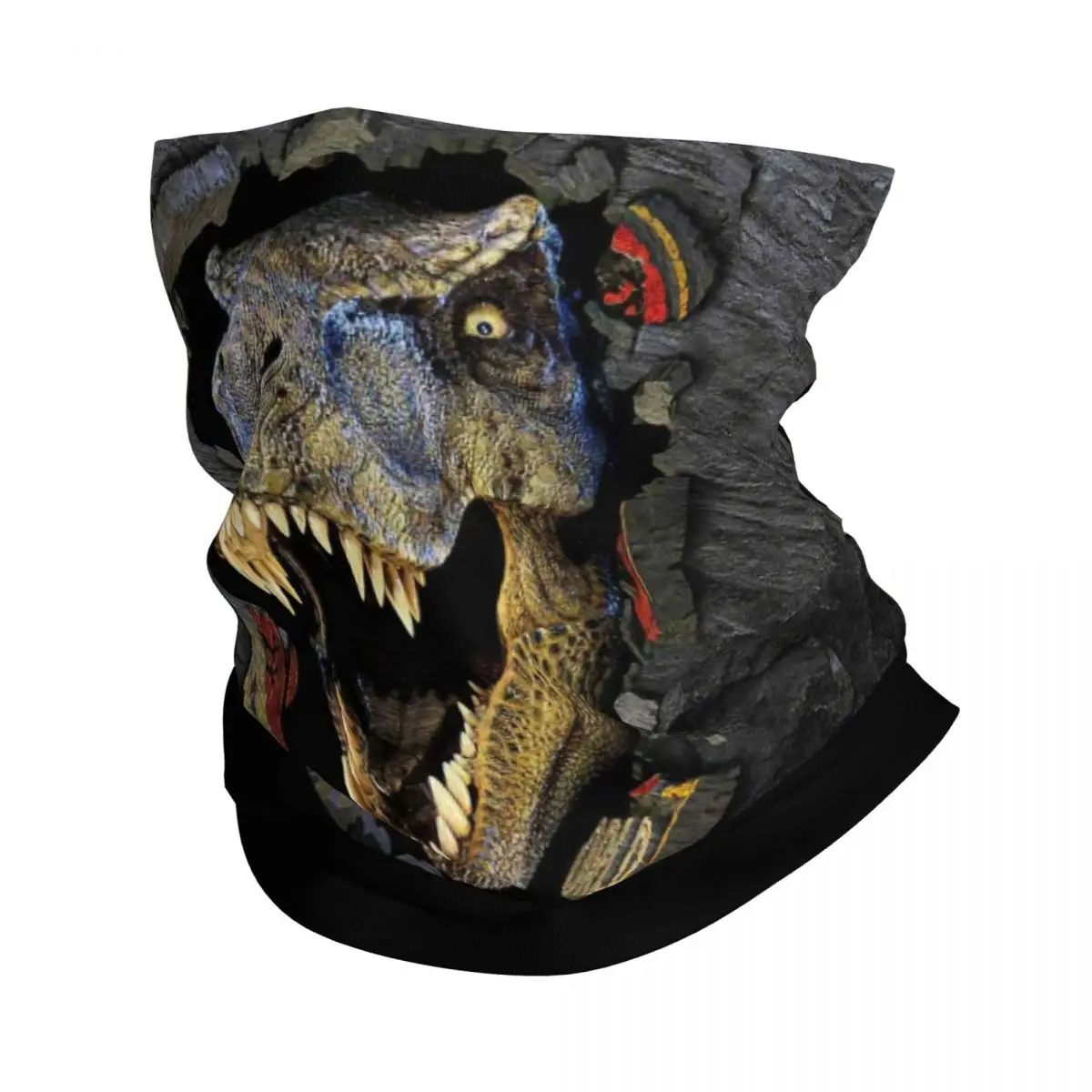 Custom Jurassics Parks Dinosaur Print Bandana Neck Gaiter Windproof Face Scarf Cover Women Men Headwear Tube Balaclava