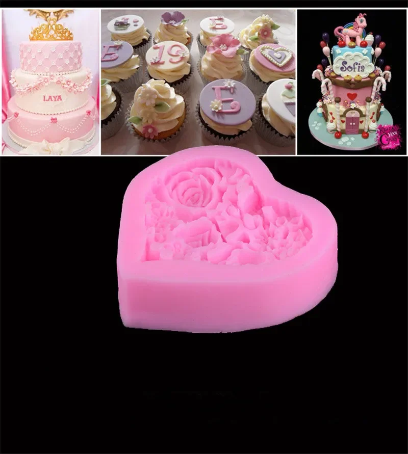 

3D Rose Flower Mold Handmade Silicone Candle Clay Cake Decorating Tools Kitchen Supplies Practical Durable Baking Moulds JK 0899