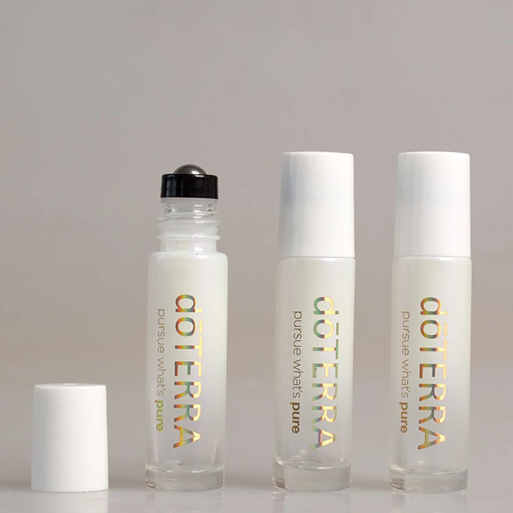 5 pezzi 10ml di vetro spesso Roll On Bottle flacone a rullo vuoto per contenitori cosmetici da viaggio per bottiglie di profumo di olio essenziale