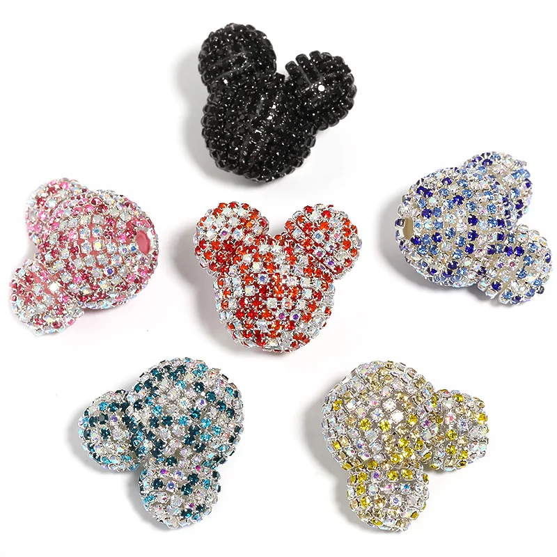 ST22 1Pcs 28*32 mm Bear Cartoon Mouse Pen Beads Acrylic Beads DIY Phone Chain Bead Jewelry Cute Accessories Loose Beads Gifts
