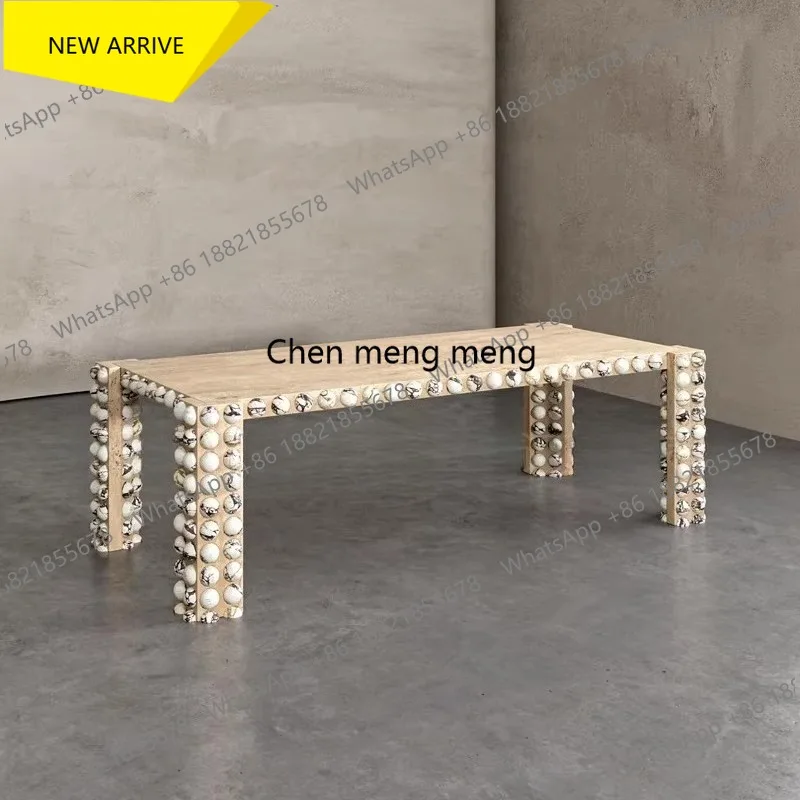 DD182  Minimalist light luxury high-end rectangular, marble dining table for home use