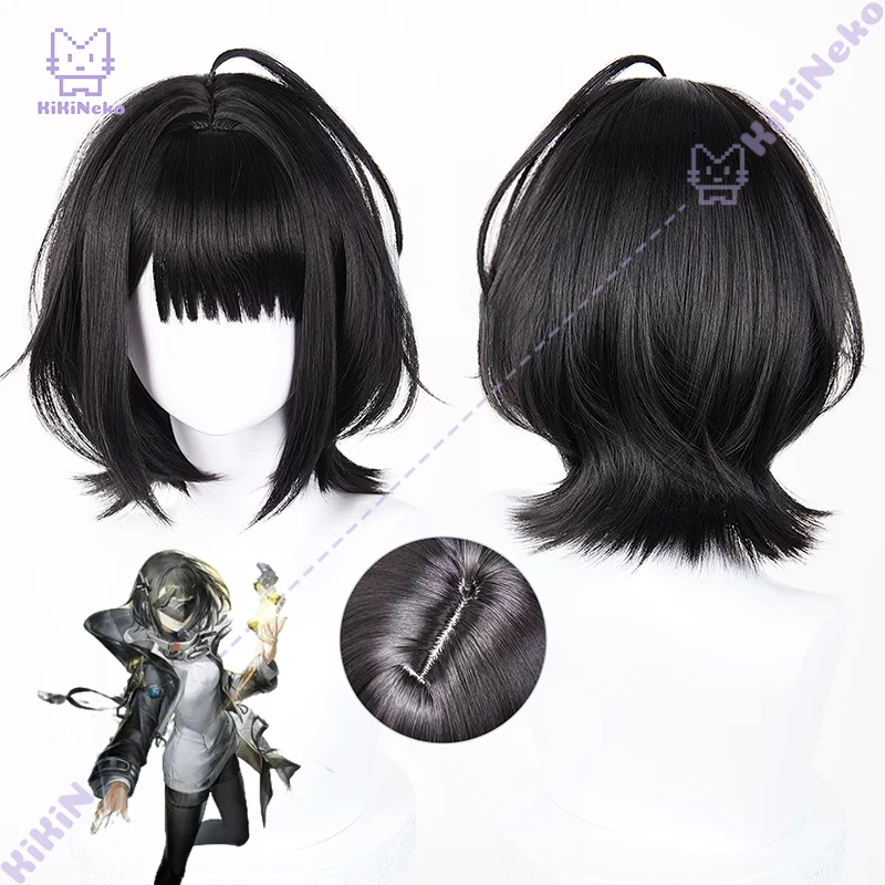 Game Arknights Endfield Endministrator Cosplay Wig Black Short Hair Men And Women  Style For Comicon Party Adult Women Men