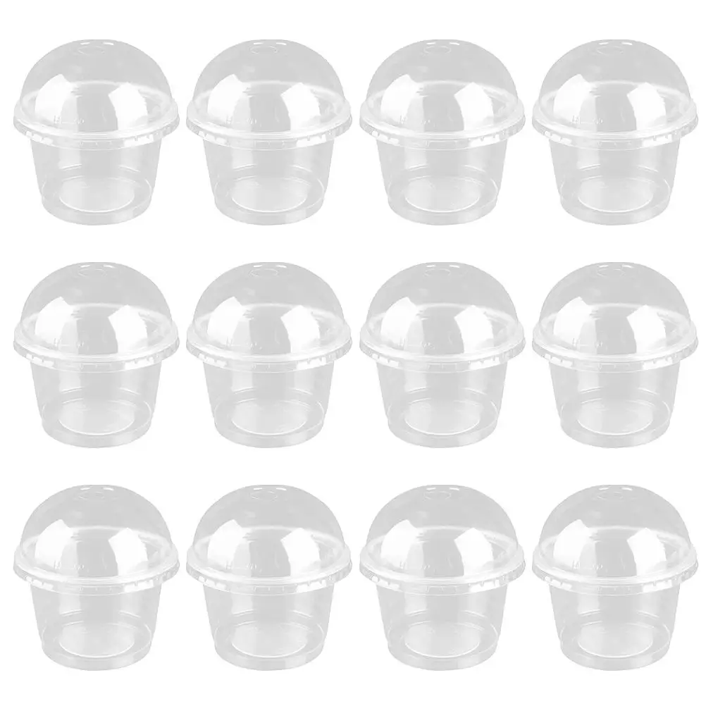 

20 Pcs Dessert Cup with Lid Cups Lids for Desserts Clear Bowls Ice Cream Containers Smoothie Small Plastic Sauce