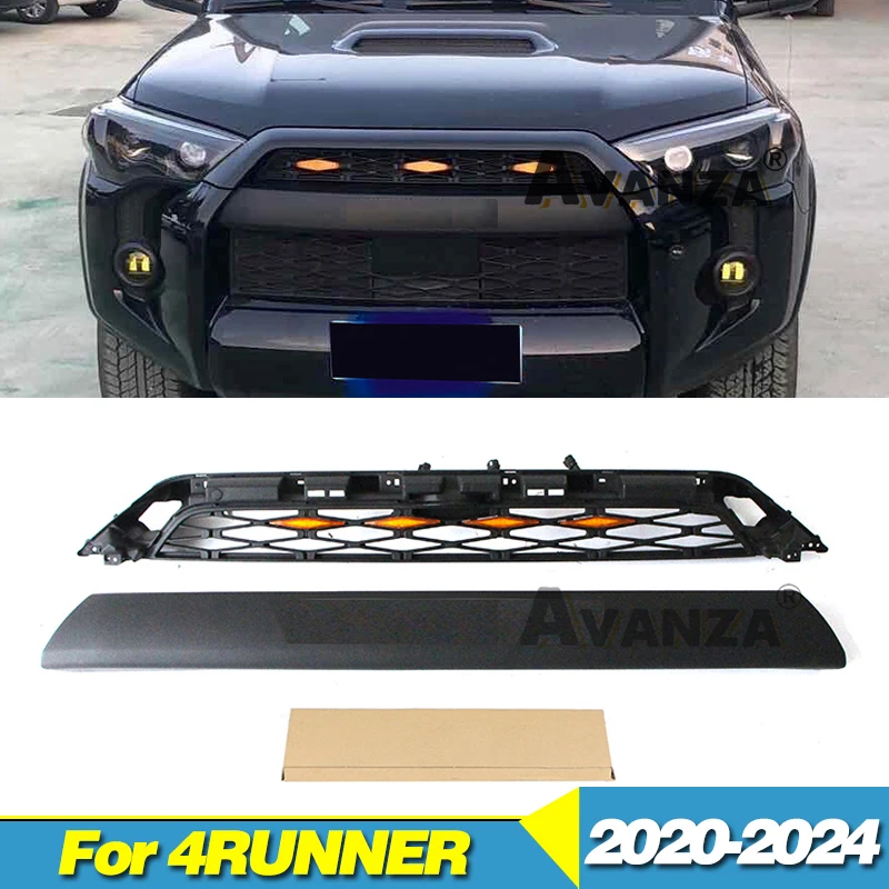 Front Grille With Light Fits For TOYOTA 4RUNNER 2020-2024 Racing Grill Auto Parts