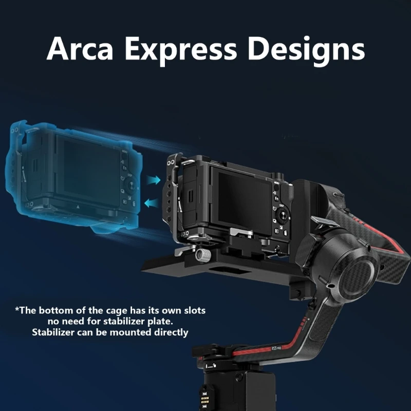 Camera Rabbit Cage for ZV-E10 II Build-in Multiple Threaded Holes Cold Shoe Mount Hollowed Out Precise Designing