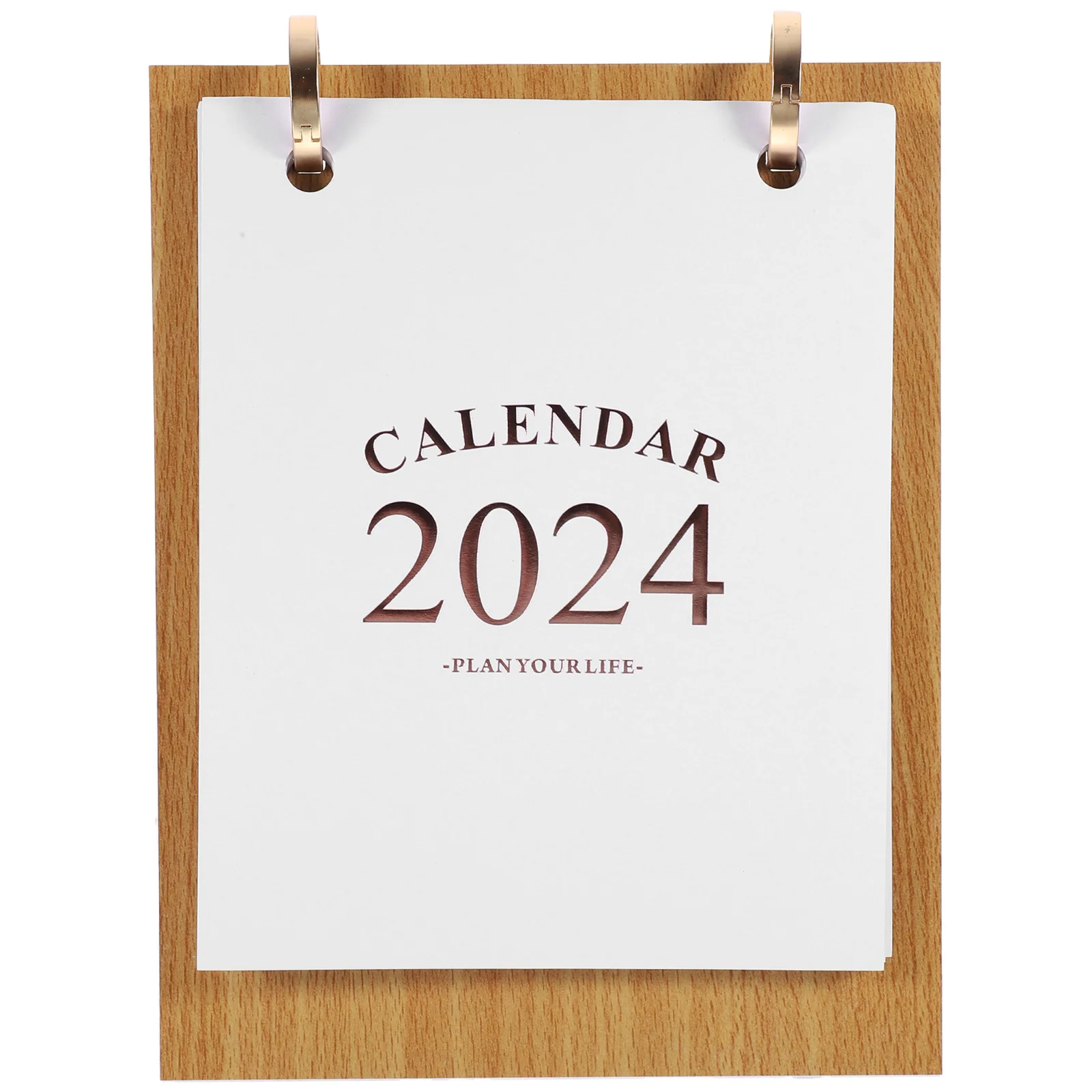 

2024 Monthly Standing Calendar for Desk Wood Base Table Calendar with Writing Area Home Office Decorative Planner