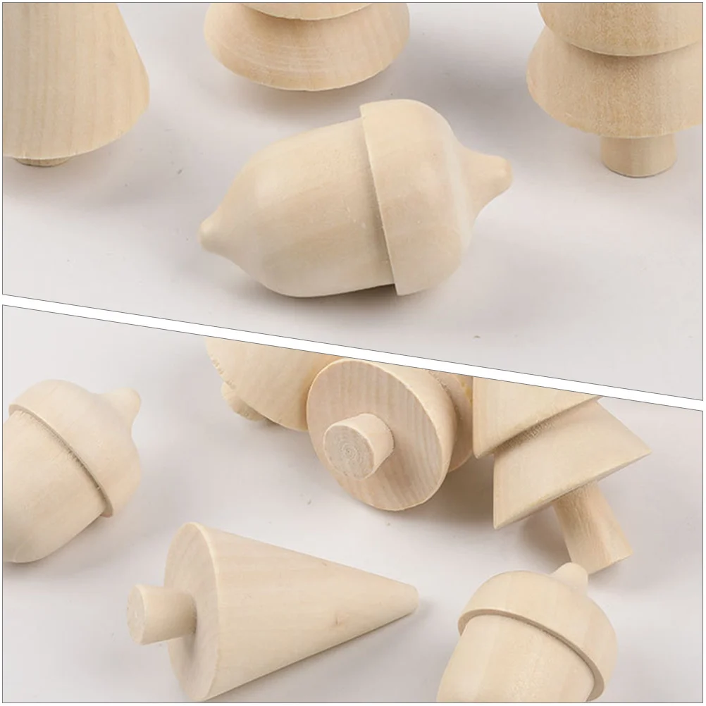 

1Set Blank Wooden Xmas Tree Decoration Unpainted Christmas Tree Acorns DIY Handcraft Xmas Table Ornament Festive Adornment