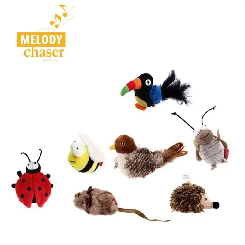 MOONBIFFY Simulation Design Melody Chaser Series Cat Toys Interactive  Feather Simulate The Real Sounds of Animals Pet Products