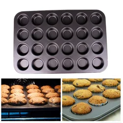 Mini 24 Cup Non-Stick Cake Mold Soap Cookies Cupcake Bakeware Pan Muffin Non Stick Tray Bakeware Baking Tools 35.5*26.5cm