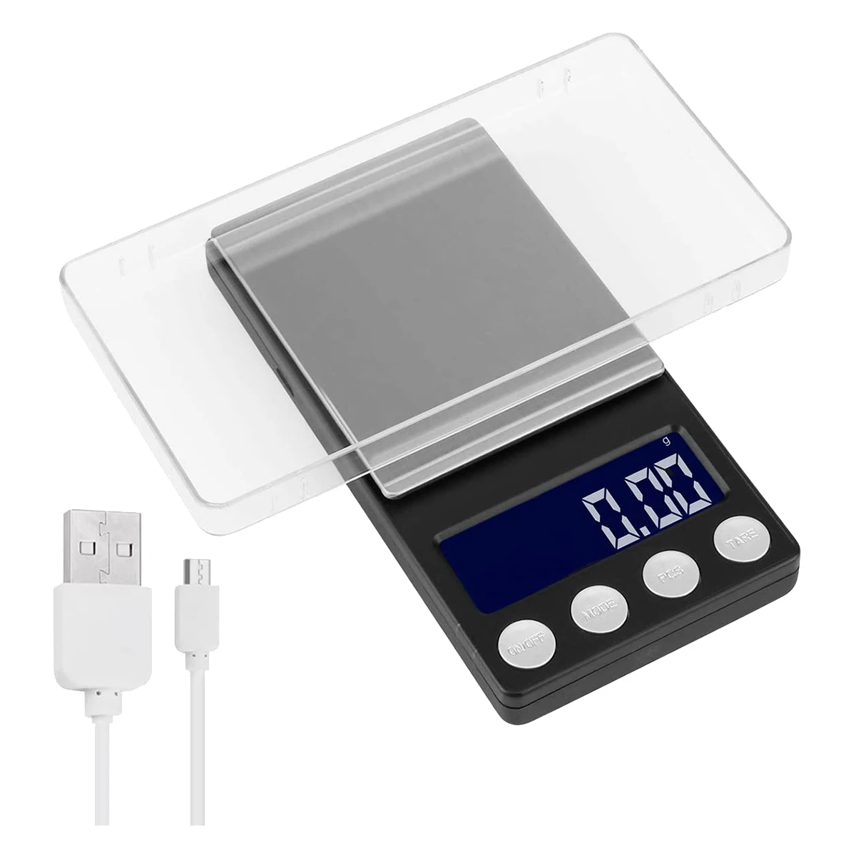 Digital Kitchen Scales,USB Rechargeable Pocket Scale 500G/0.01G Mini Scale Electronic Jewelry Food Grams