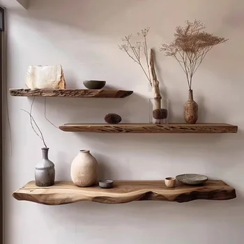 Raw Edge Floating Wood Shelf 2
