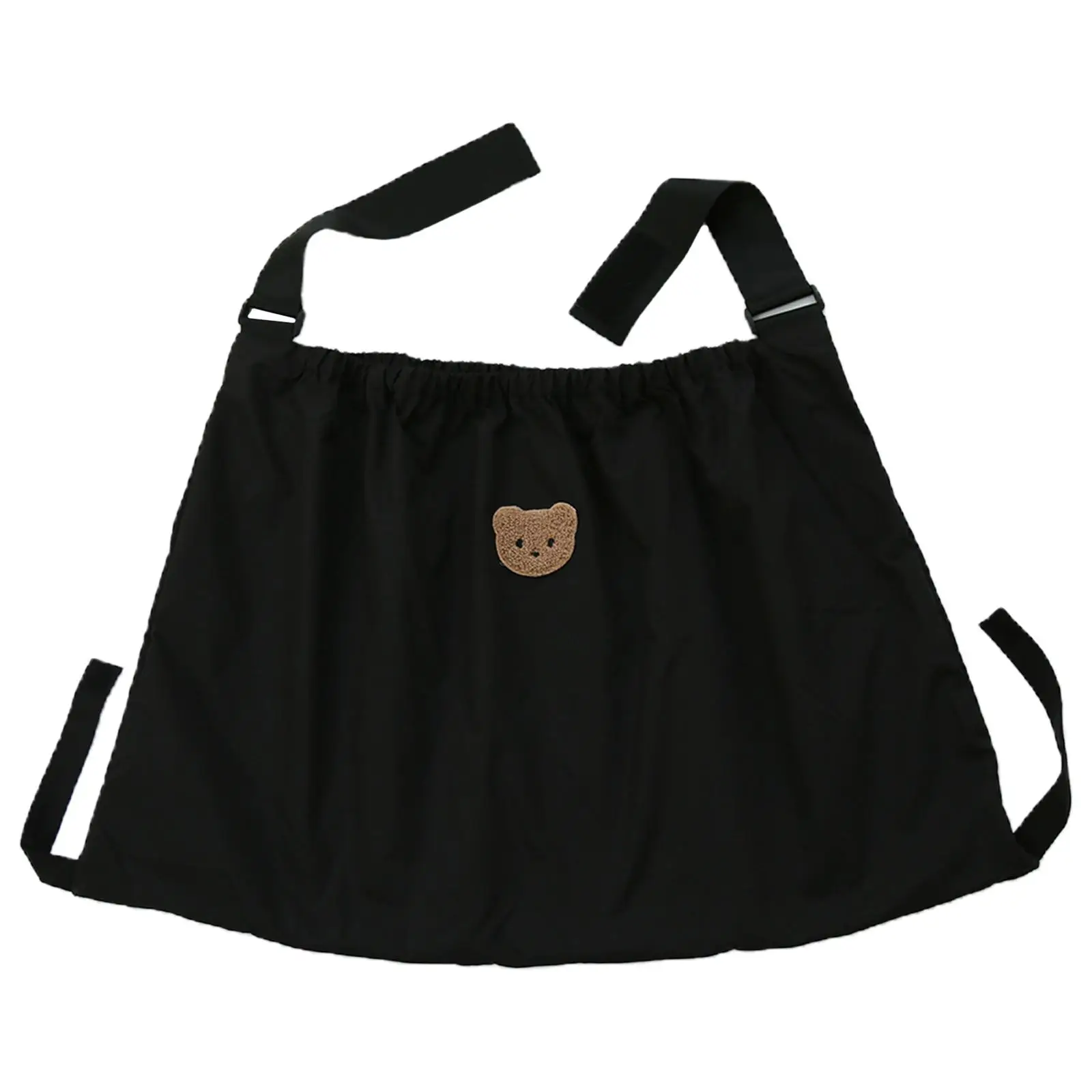 Universal Stroller Accessory Organizer Bag Large Nylon Baby Essentials Tote with Cup Holder Adjustable Strap Hanging Diaper
