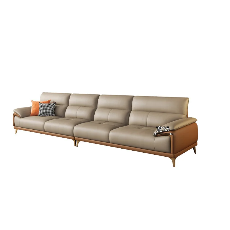 

Leather sofa Italian minimalist first layer cowhide