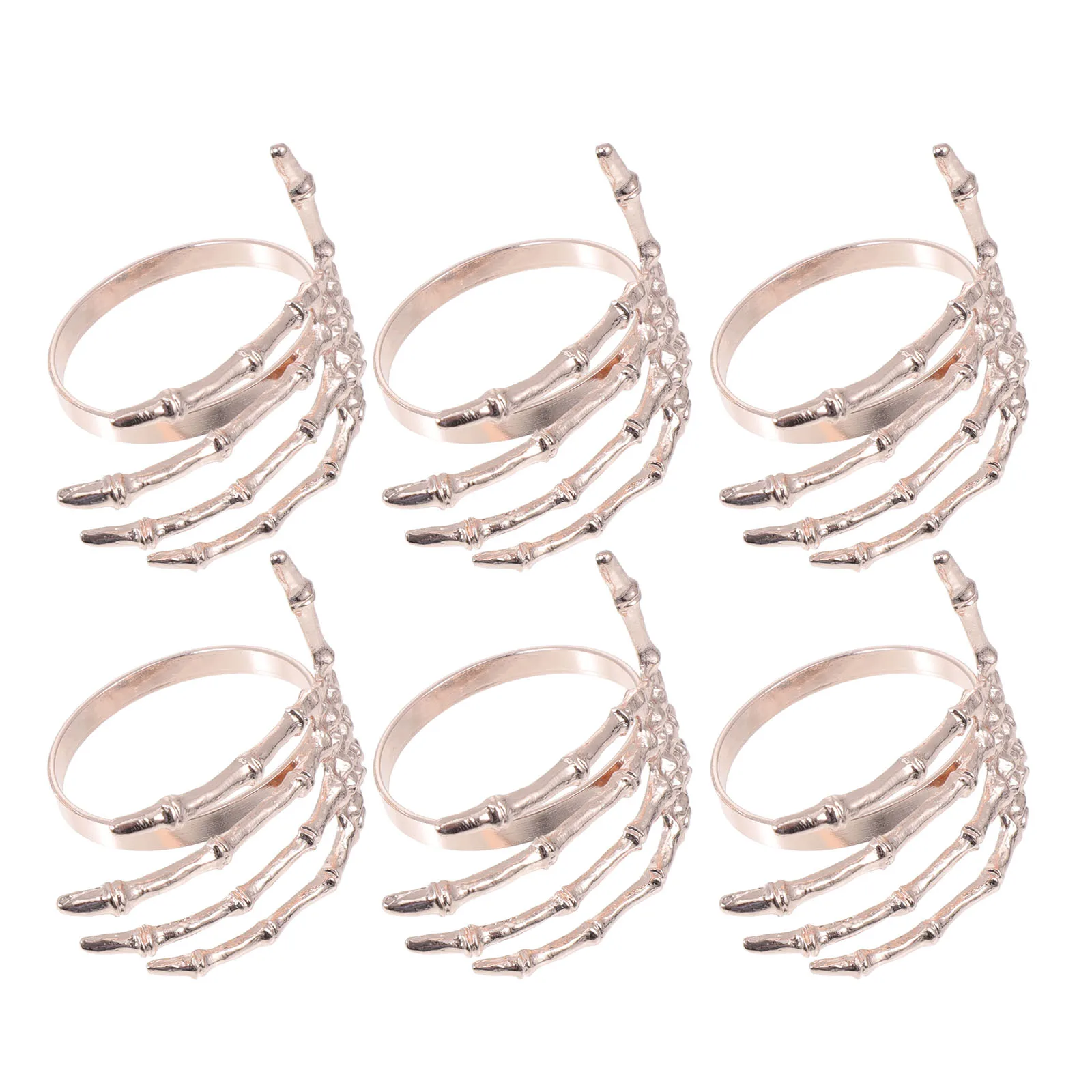 

6 Pcs Rings Ghost Palm Shaped Buckles Halloween Table Halloween Napkin Buckles Decor Supplies Stylish Creative Practical